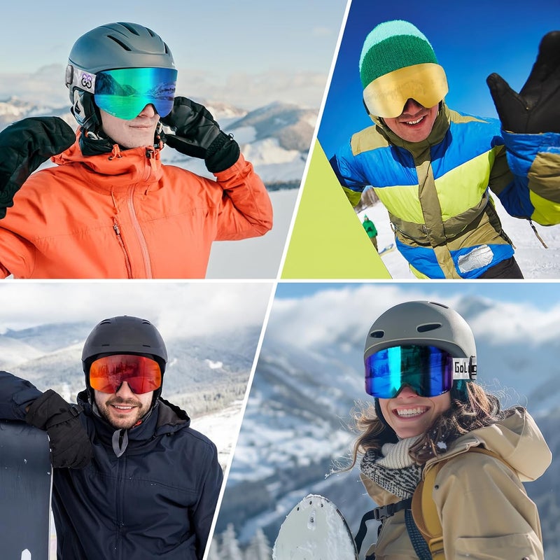 Golight XL Frameless Ski Goggles – OTG Snowboard Goggles with Anti-Fog Lens, UV400 REVO Mirror Protection for Men & Women - Image 2